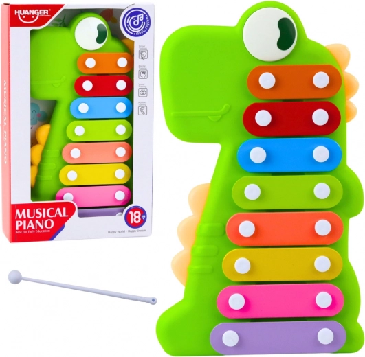 Cimpoaice pentru copii – dinozaur, verzi, 8 tonuri