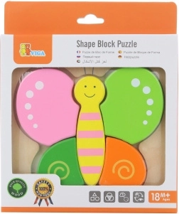 Puzzle mini din lemn fluturaș pentru copii de la Viga