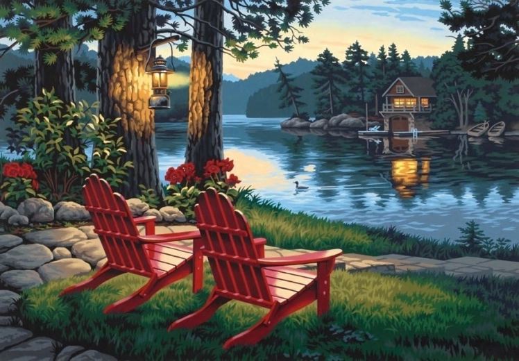 Norimpex pictură cu diamante Ședere la lac 30 × 40 cm