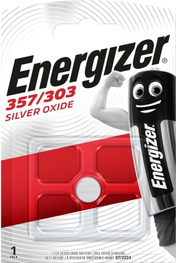 Baterie pentru ceas ENERGIZER 357/303, cu oxid de argint, 1,55 V, 138 mAh
