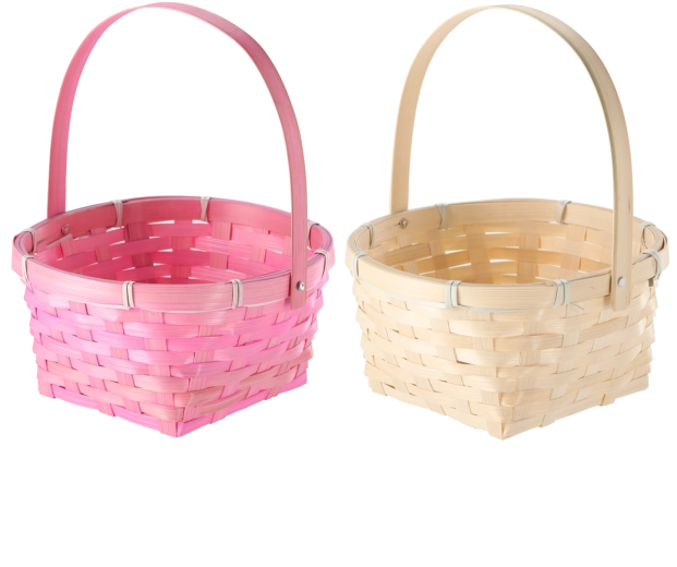 Coș de Paște cu toartă mobilă, 20 × 20 × 10 cm, mix 2 culori