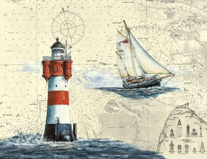 Puzzle 2000 piese – veliere și far RAVENSBURGER