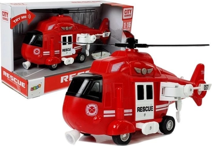 Elicopter de salvare Brigada de Pompieri 1:16 cu Cârlig, Sunete și Lumini