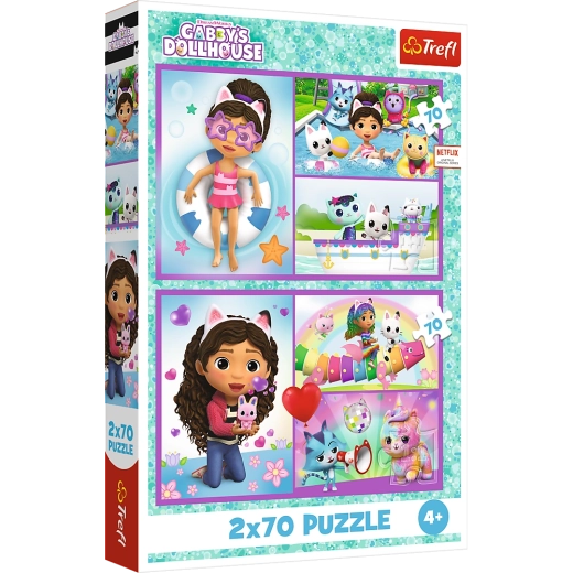 Puzzle Gabby Casa magică a lui Gabby 2 în 1, 2x70 piese