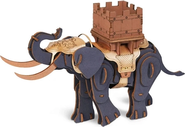 RoboTime puzzle 3D din lemn Elefant războinic