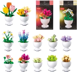 Set de construcție: floare din piese
