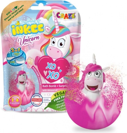 Inkee bombă efervescentă pentru baie cu surpriză – unicorn