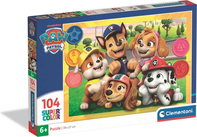 Puzzle 104 Super Color PATRULA CĂȚEILOR de la Clementoni