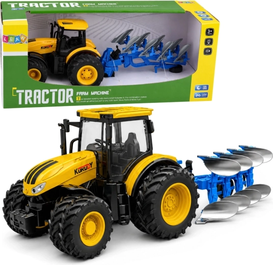 Tractor agricol cu plug multibrăzdar 1:24 cu lumini și sunete