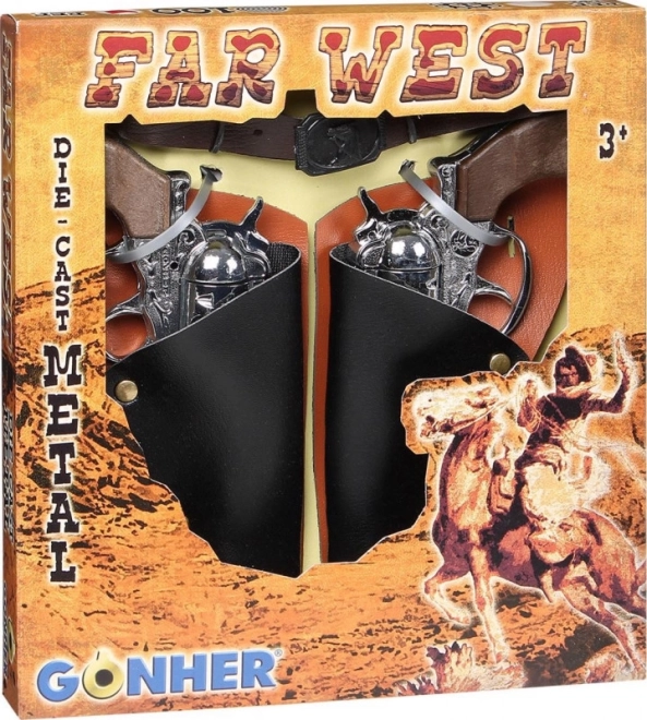 Set de cowboy cu 2 revolvere și curea Gonher