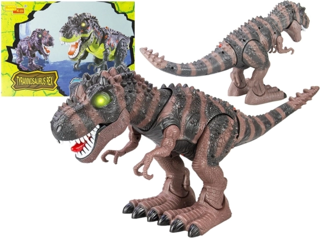 Dinozaur T. rex mergător pe baterii – maro
