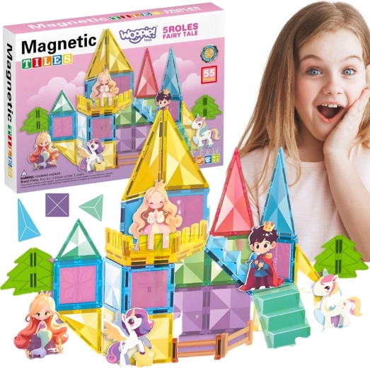 Woopie set de construcție magnetic castel de basm, 55 de piese