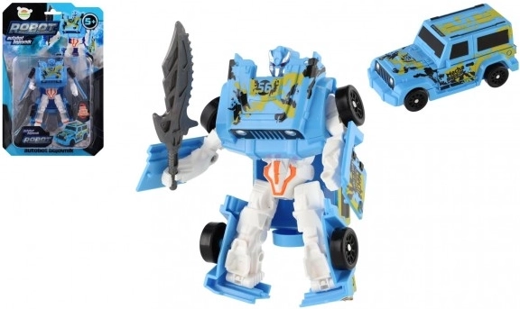 Mașină transformabilă în robot 14 cm – albastră