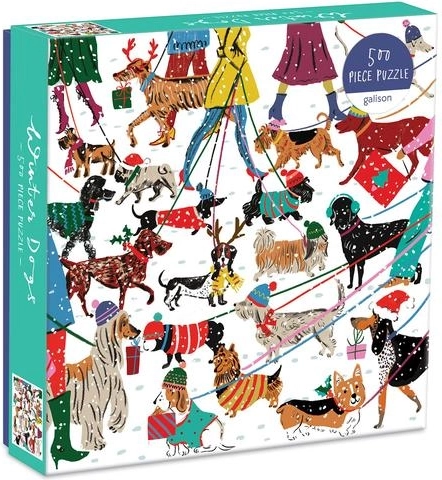 Puzzle Galison câini de iarnă 500 piese