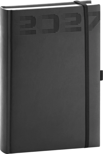 Agendă zilnică Notique Aprint Top 2027 neagră 15 × 21 cm
