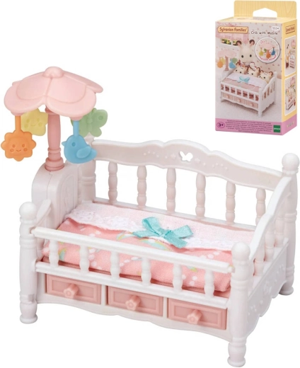 Sylvanian Families pătuț cu carusel pentru tripleți