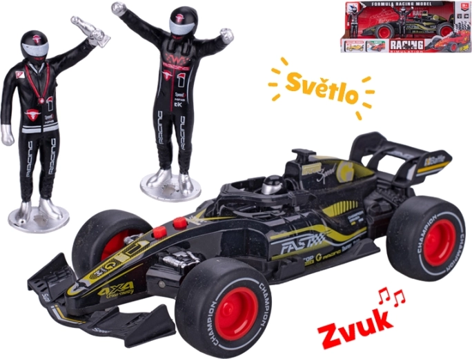 Mașină de Formula cu volantă de inerție 19 cm cu lumini și sunete