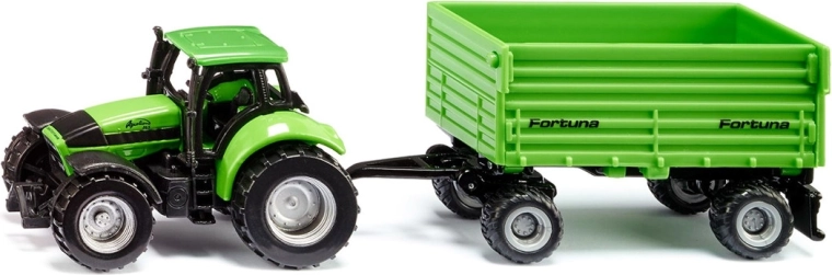 Siku tractor DEUTZ-FAHR cu remorcă Fortuna cu două osii