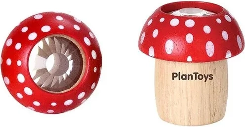 PlanToys Kaleidoscop în formă de ciupercuță, roșu