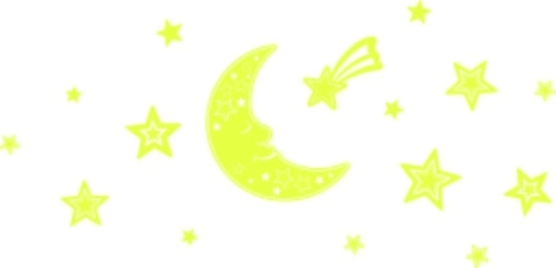 Autocolante 3D luminoase pentru perete – lună și stele