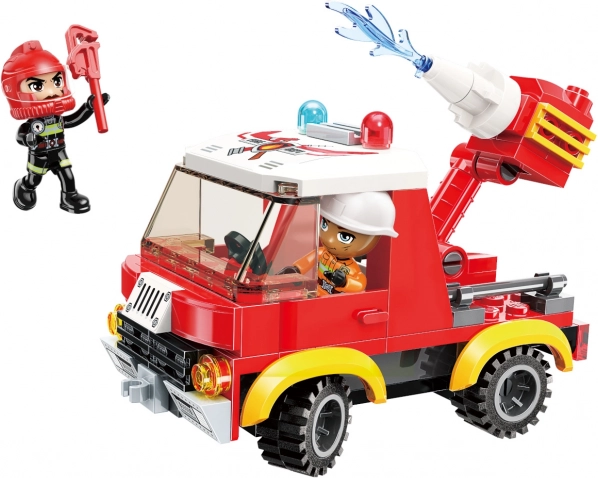 QMAN Mine City camion ușor de pompieri set de construcție