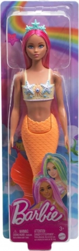 Păpușa Barbie Sirenă cu coadă portocalie