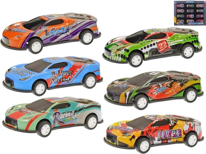 Set de mașinuțe de curse cu mecanism pull-back 8,5 cm – 12 buc