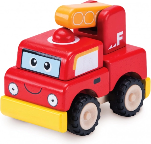 Mini mașină de pompieri din lemn Wonderworld