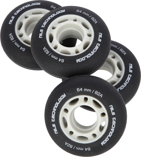 Roți mate NILS Extreme PU 64 × 24 mm, 82A, negre (4 buc)