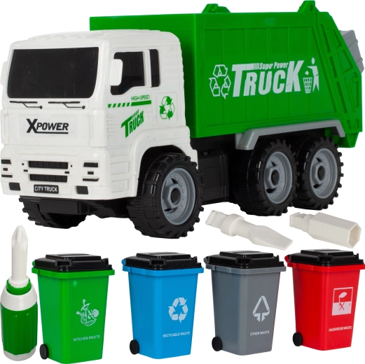 Mașină de gunoi cu containere pentru reciclare