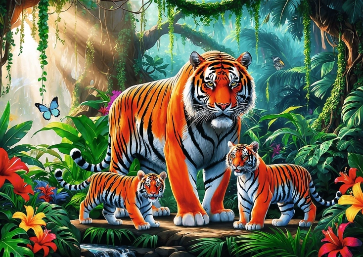 Puzzle Obiceiurile Tigru 200 piese