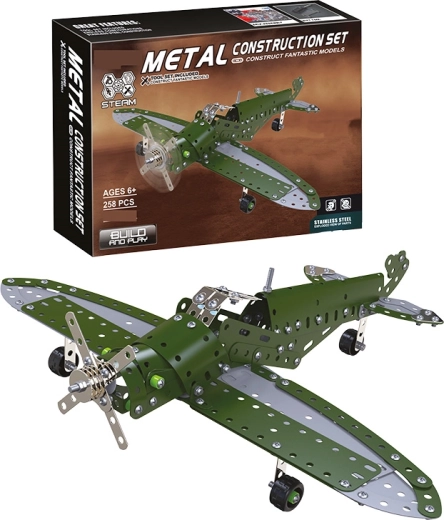 Set de construcție metalic – avion militar, 258 de piese