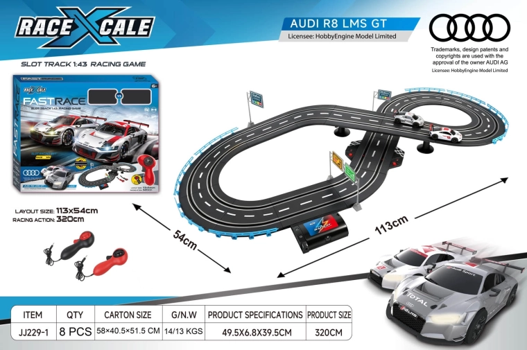 Pistă de curse R/C Audi 1:43, 113 × 54 cm