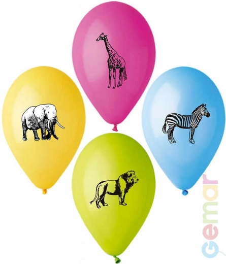 Balon din latex pastel Gemar Safari cu imprimare față-verso 26 cm - 1 bucată