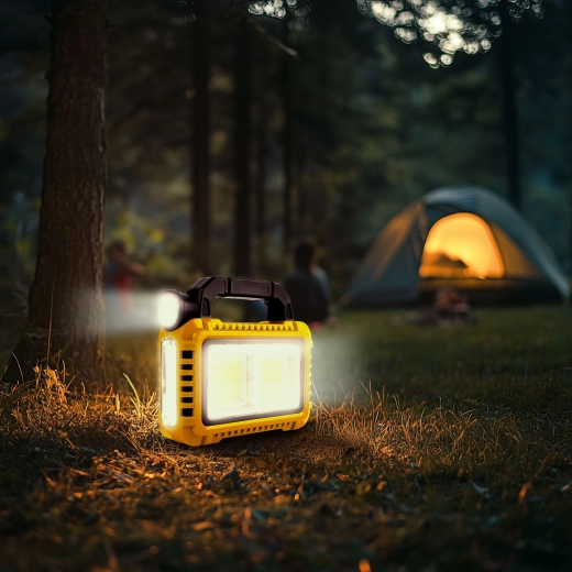 Lanternă LED multifuncțională portabilă cu panou solar și powerbank