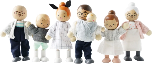 Păpuși din lemn Familia Mea - Le Toy Van