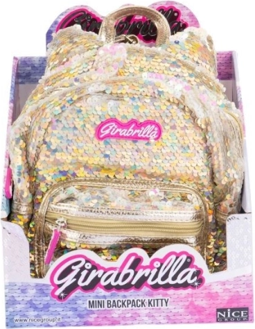 Rucsac pentru copii GIRABRILLA pisicuță auriu cu paiete