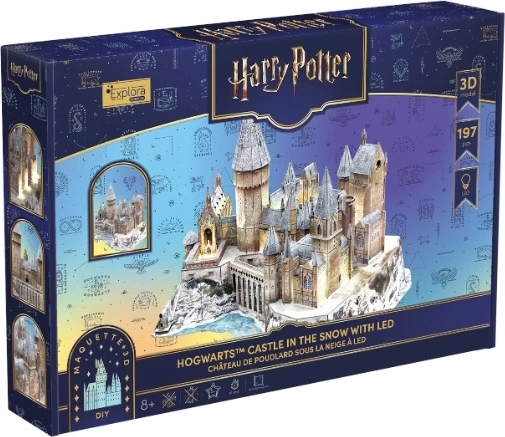 CubicFun Harry Potter Castelul Hogwarts puzzle 3D cu LED (ediție de iarnă)