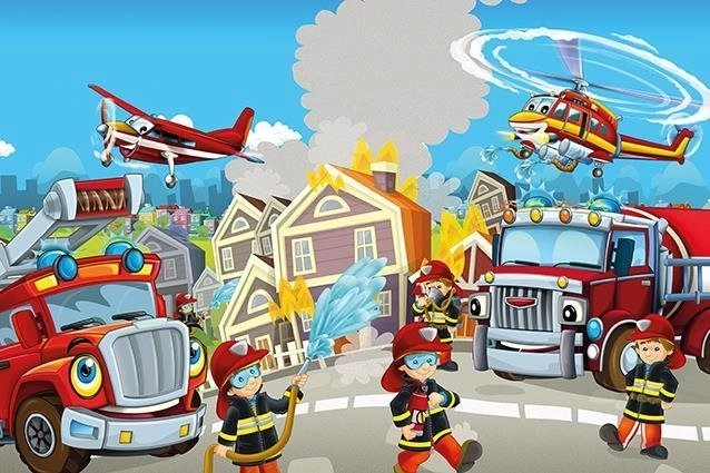 Puzzle din lemn Pompieri – eroi, 50 piese