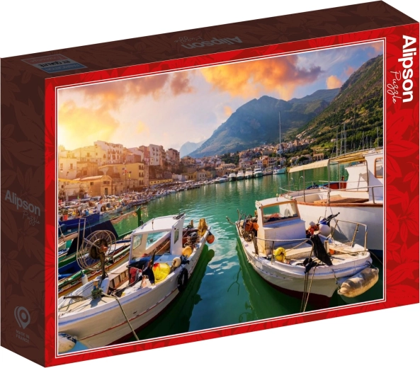 Puzzle Alipson Corăbii în portul sicilian, 1000 de piese