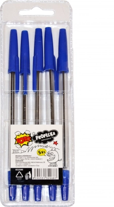 Set de pixuri de unică folosință 5 buc – cerneală albastră