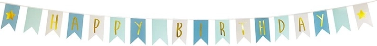 Jabadabado banner Happy Birthday albastru