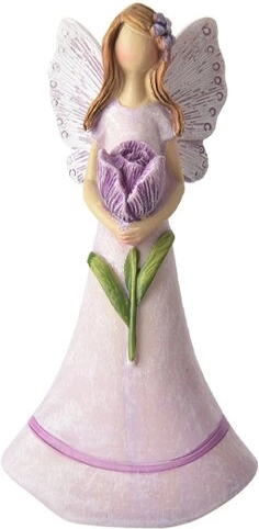 Figurină decorativă Zână din poliresină, mov, 11 cm
