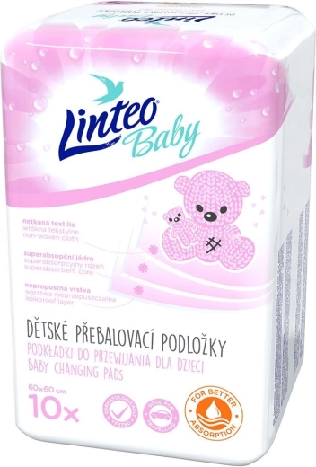 Aleze de schimbat Linteo Baby 60 × 60 cm 10 buc