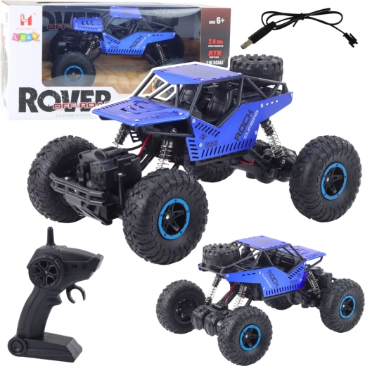 Mașină off-road cu telecomandă RC 2,4 GHz 1:16 albastră