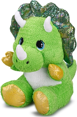 Triceratops de pluș șezând, verde, 16,5 cm