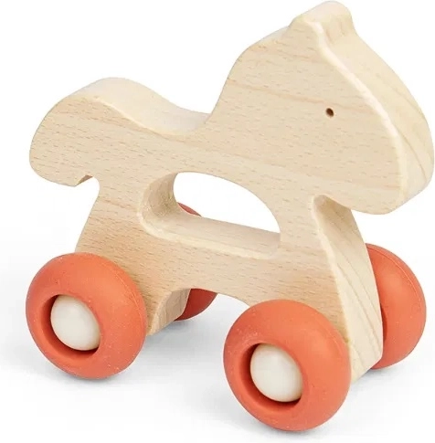 Bigjigs Toys Jucărie Animal din Lemn pe Roți