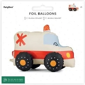 Balon din folie tip figură, autoportant – ambulanță 68 × 48 cm (mix)
