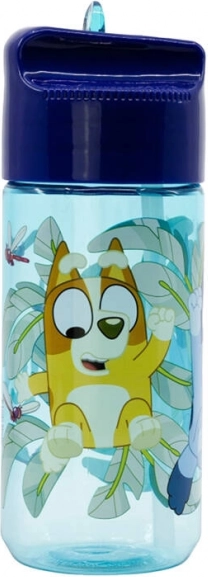 Sticlă de apă pentru copii cu pai Stor Bluey 430 ml albastră