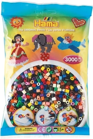 Mărgele Hama midi – mix colorat 3000 buc.